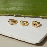 Luna Signet in Moonstone/Black Spinel