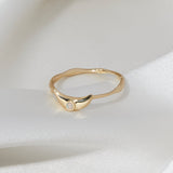 Crescent Ring in Moonstone