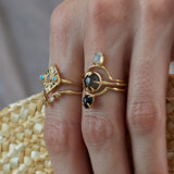 Fortune Teller Ring in Black Moonstone