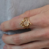 Fortune Teller Ring in White Moonstone