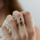 Fortune Teller Ring in Black Moonstone