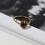 Fortune Teller Ring in Black Moonstone