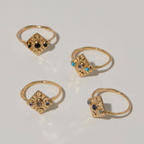 Compass Ring in Iolite/Opal