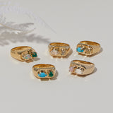 Chunky Signet in Moonstone and Opal