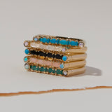 Cha Cha Ring in Green Onyx + Opal