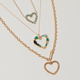 Mosaic Heart Necklace in Mermaid Palette