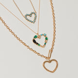 Mosaic Heart Necklace in Mermaid Palette