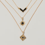 Starburst Necklace in Black Onyx