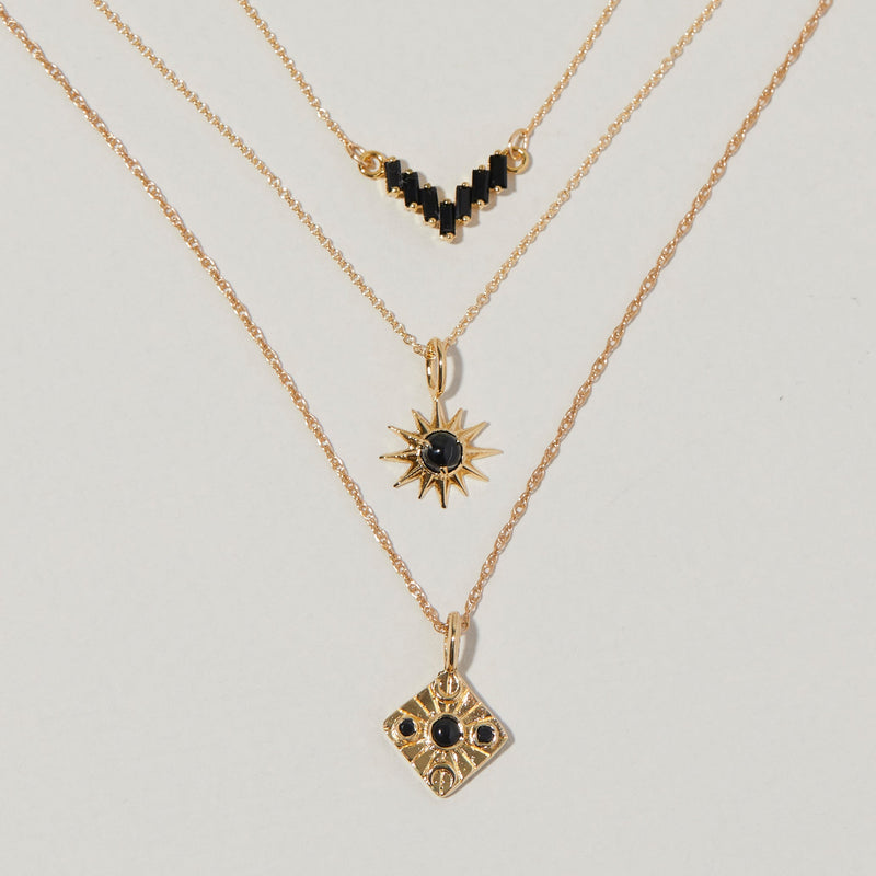 Starburst Necklace in Black Onyx