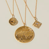 Sun and Moon Charm Necklace in Black Spinel