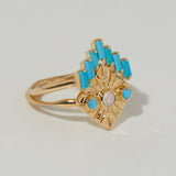 Chevron Ring in Turquoise