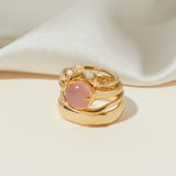 Under The Stars Ring in Pink Chalcedony