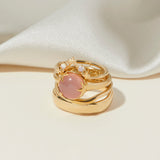 Under The Stars Ring in Pink Chalcedony