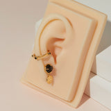 Dot Earcuff in Black Spinel