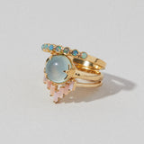 Chevron Ring in Pink Opal