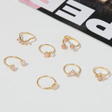 Eyelash Ring in Pink Opal