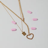 Lace Heart Necklace in Moonstone