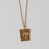 Lace Heart Necklace in Moonstone