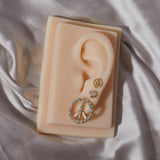 Tiny Peace Studs in Opal