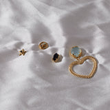 Ying Yang Studs in Moonstone/Opal