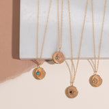 Sun and Moon Charm Necklace in Black Spinel
