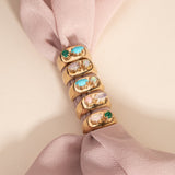 Chunky Signet in Opal and Turquoise