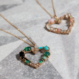 Mosaic Heart Necklace in Pink Cloud Palette