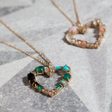 Mosaic Heart Necklace in Pink Cloud Palette