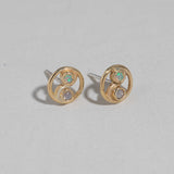 Ying Yang Studs in Moonstone/Opal