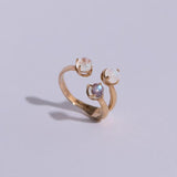 Triple Twisted Claw Ring with Stone in Moonstone