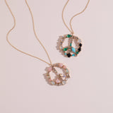 Mosaic Peace Necklace in Mermaid Palette
