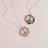 Mosaic Peace Necklace in Pink Cloud Palette