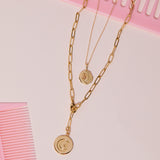 Sun and Moon Charm Necklace in Opal