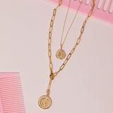 Sun and Moon Charm Necklace in Moonstone