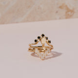 Chevron Ring in Moonstone