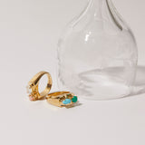 Chunky Signet in Green Onyx and Turquoise