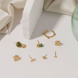 Tiny Star Studs in Moonstone