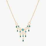 Frida Necklace in Turquoise + Green Onyx