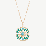 Solene Necklace in Turquoise + Green Onyx