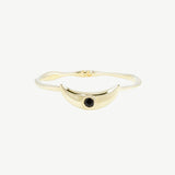 Crescent Ring in Black Spinel - READY TO SHIP
