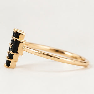 Chevron Ring in Black Onyx