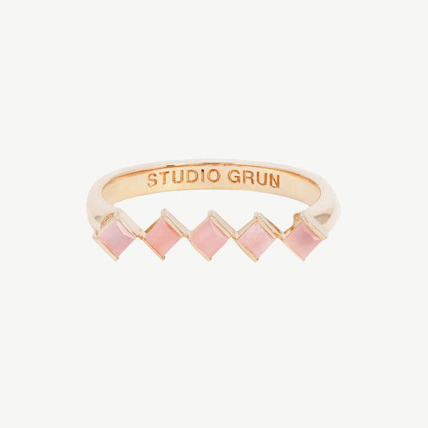 Cobble Ring in Pink Opal - READY TO SHIP