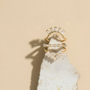 Chevron Ring in Topaz