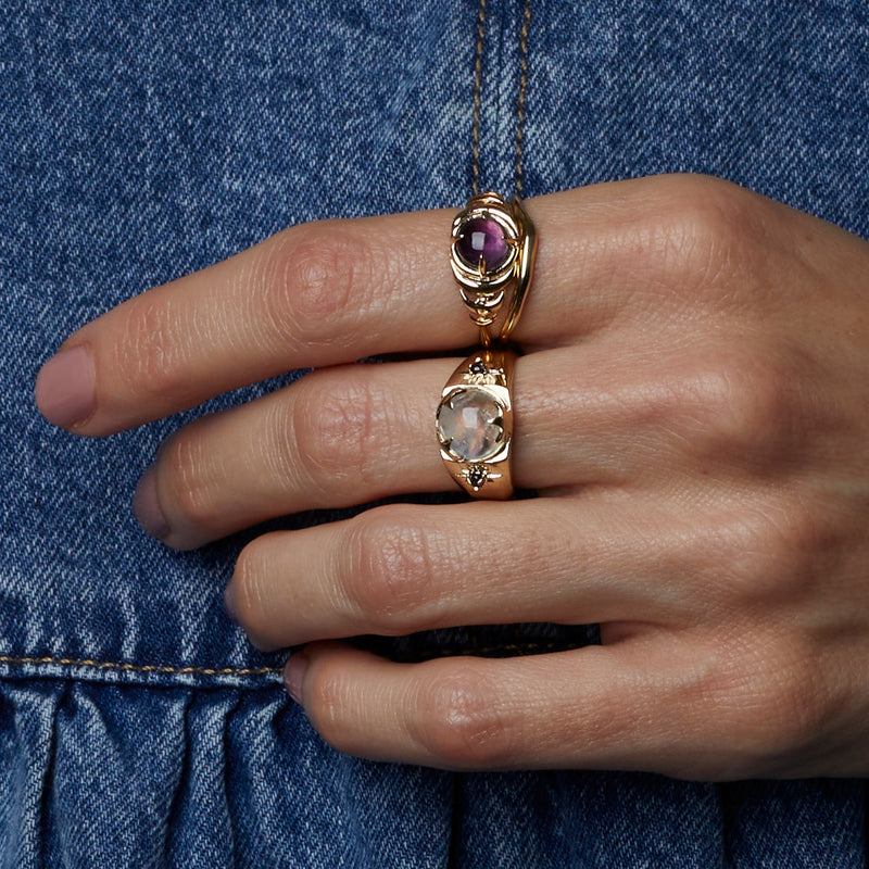 Seven Moons Ring in Amethyst - READY TO SHIP