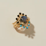 Cleo Ring in Black Spinel - READY TO SHIP