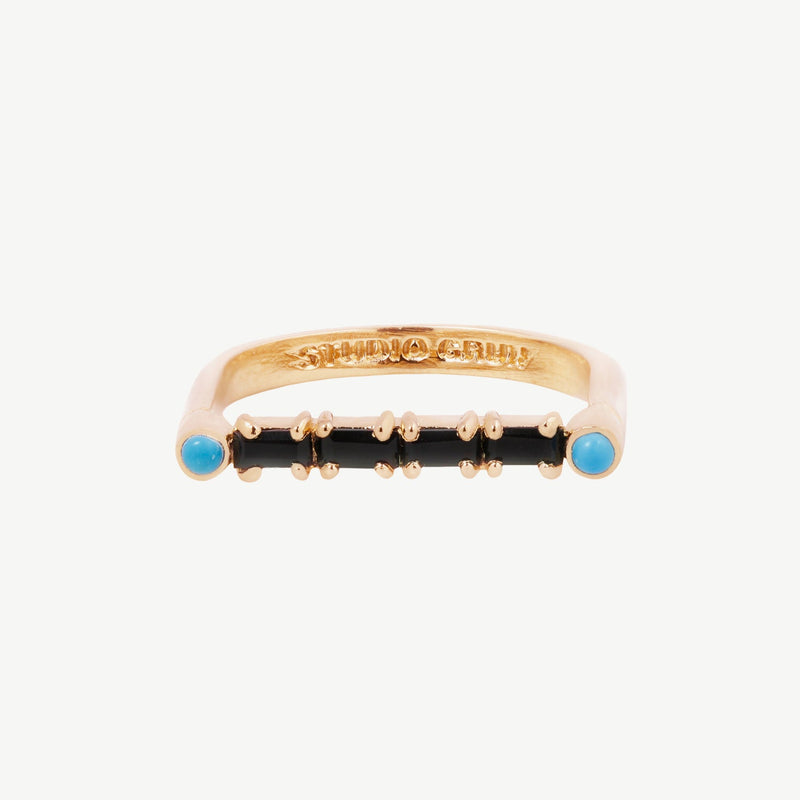 Cha Cha Ring in Black Onyx + Turquoise - READY TO SHIP