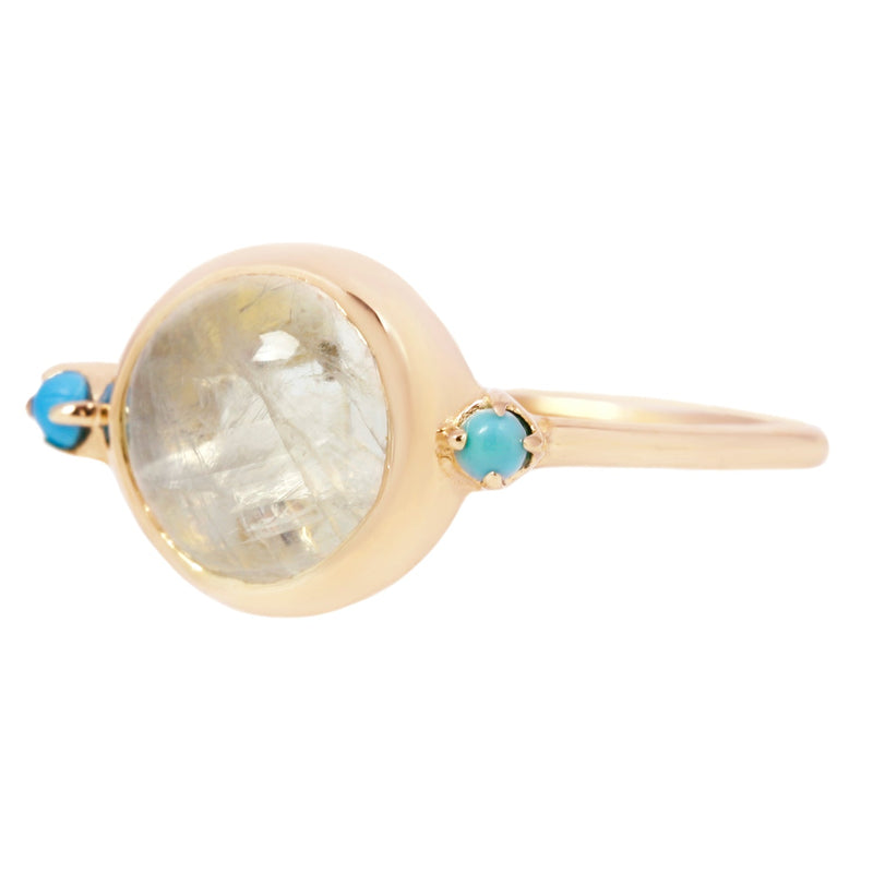 Hidden Star Ring in Moonstone + Turquoise - READY TO SHIP