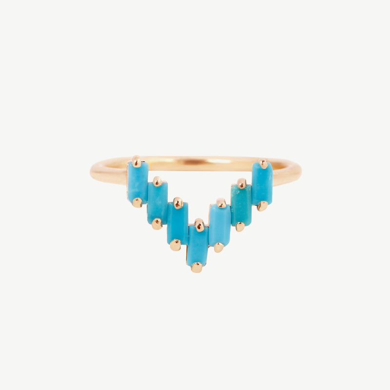 Chevron Ring in Turquoise - READY TO SHIP