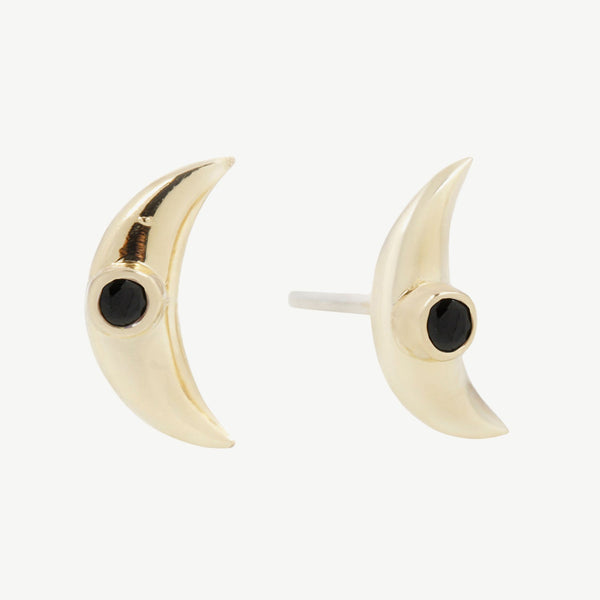 Moon Studs in Black Spinel