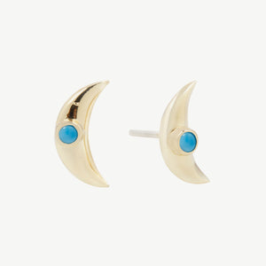 Moon Studs in Turquoise